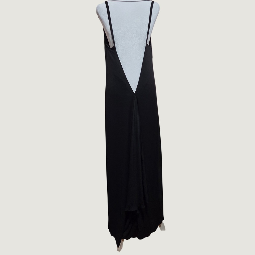 Reformation Black Deep V-Neck Open Back Maxi Dress Evening Gown Formal - Picture 4 of 11
